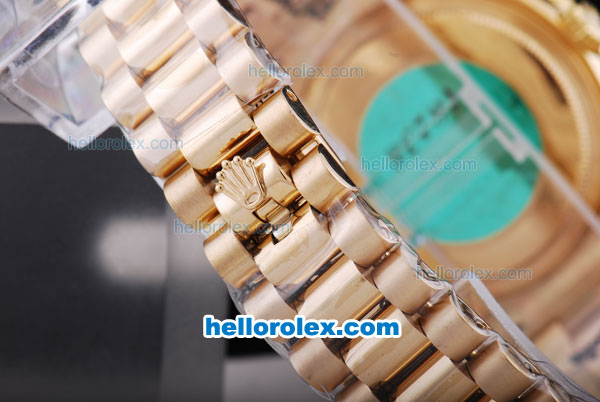 Rolex Day-Date Automatic Full Gold with Diamond Bezel-White Dial - Click Image to Close